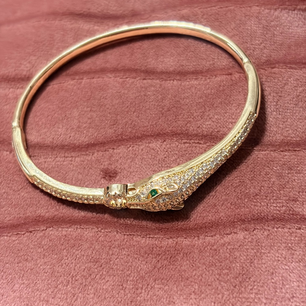 Gold Snake Bangle Bracelet